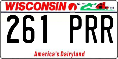 WI license plate 261PRR