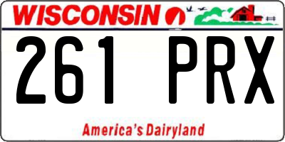WI license plate 261PRX