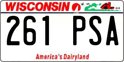 WI license plate 261PSA