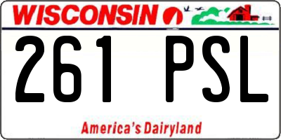 WI license plate 261PSL