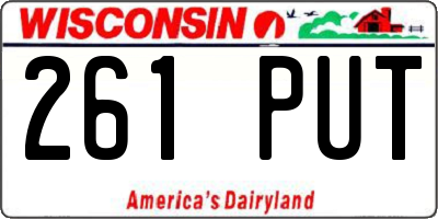WI license plate 261PUT