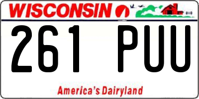 WI license plate 261PUU