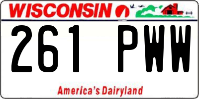 WI license plate 261PWW