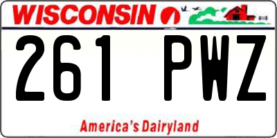 WI license plate 261PWZ