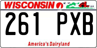 WI license plate 261PXB