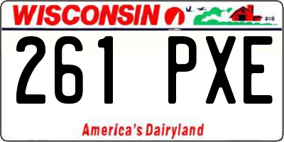 WI license plate 261PXE