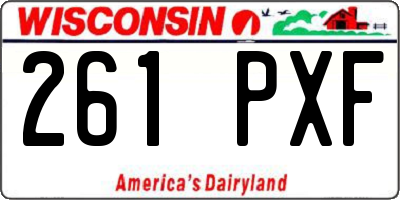 WI license plate 261PXF