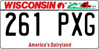 WI license plate 261PXG