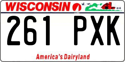 WI license plate 261PXK
