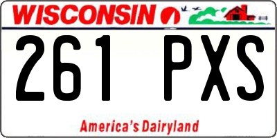 WI license plate 261PXS
