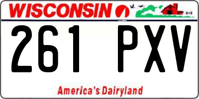 WI license plate 261PXV
