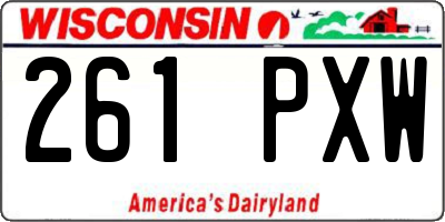 WI license plate 261PXW