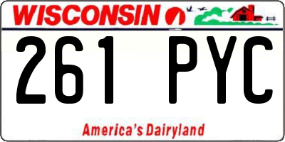 WI license plate 261PYC