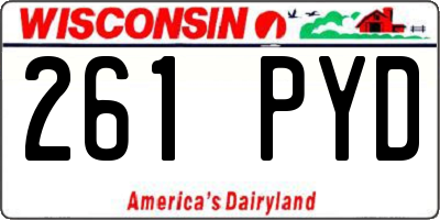 WI license plate 261PYD