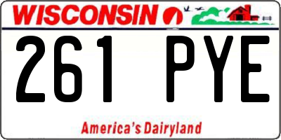 WI license plate 261PYE