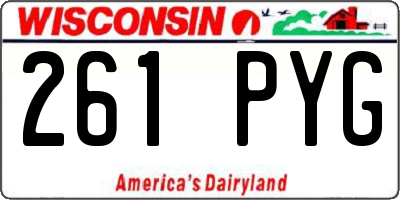 WI license plate 261PYG