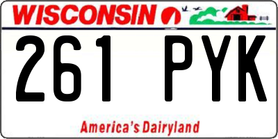 WI license plate 261PYK