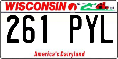 WI license plate 261PYL