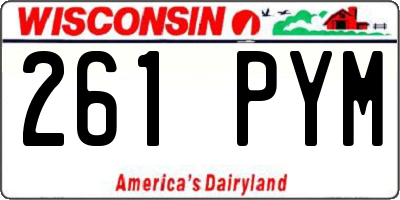 WI license plate 261PYM