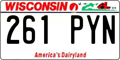 WI license plate 261PYN