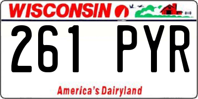 WI license plate 261PYR
