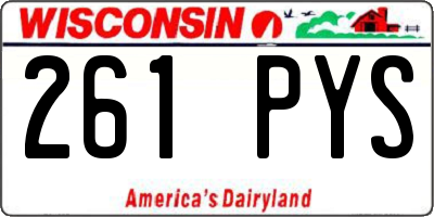 WI license plate 261PYS