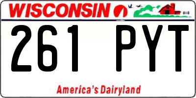 WI license plate 261PYT