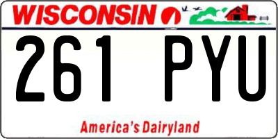 WI license plate 261PYU
