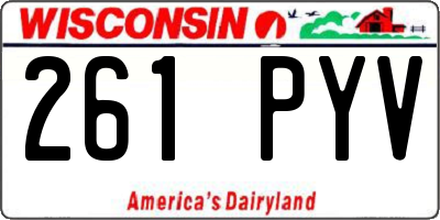 WI license plate 261PYV