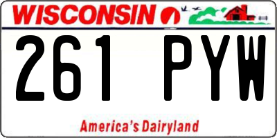 WI license plate 261PYW