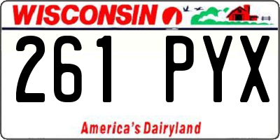 WI license plate 261PYX