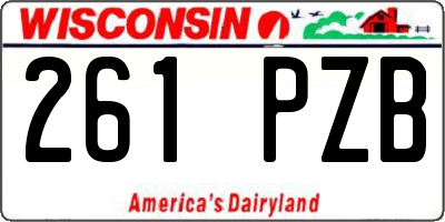 WI license plate 261PZB