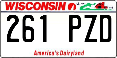 WI license plate 261PZD