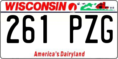 WI license plate 261PZG