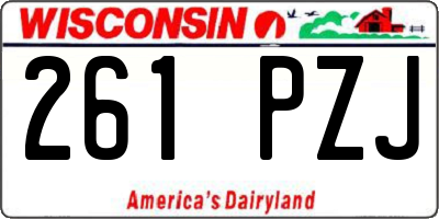 WI license plate 261PZJ