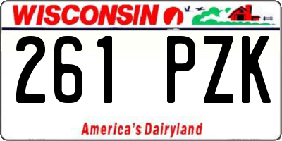 WI license plate 261PZK