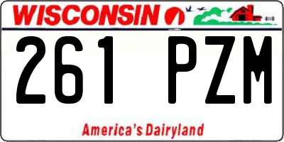 WI license plate 261PZM