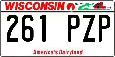 WI license plate 261PZP