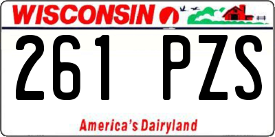 WI license plate 261PZS