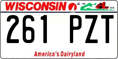 WI license plate 261PZT