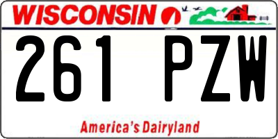 WI license plate 261PZW