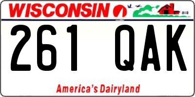 WI license plate 261QAK