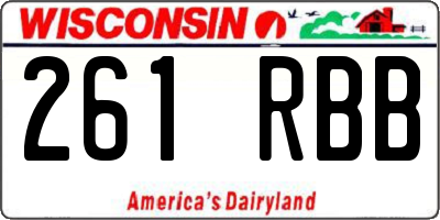 WI license plate 261RBB