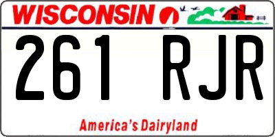 WI license plate 261RJR
