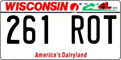WI license plate 261ROT