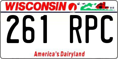 WI license plate 261RPC