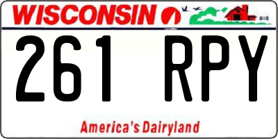 WI license plate 261RPY