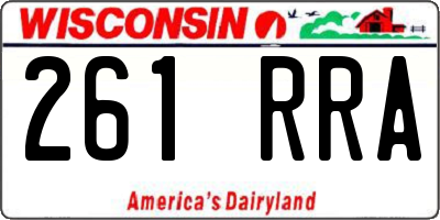 WI license plate 261RRA