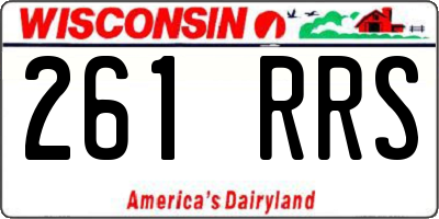 WI license plate 261RRS