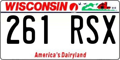 WI license plate 261RSX